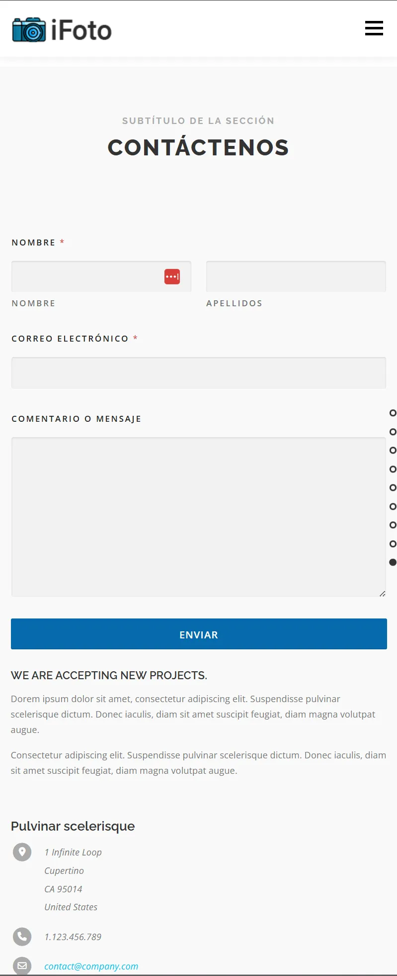 ifoto responsive contact